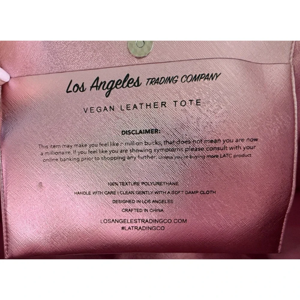Los Angeles Trading Company Pink Vegan Leather Tote Coco Jackie Audrey Lucy NWT